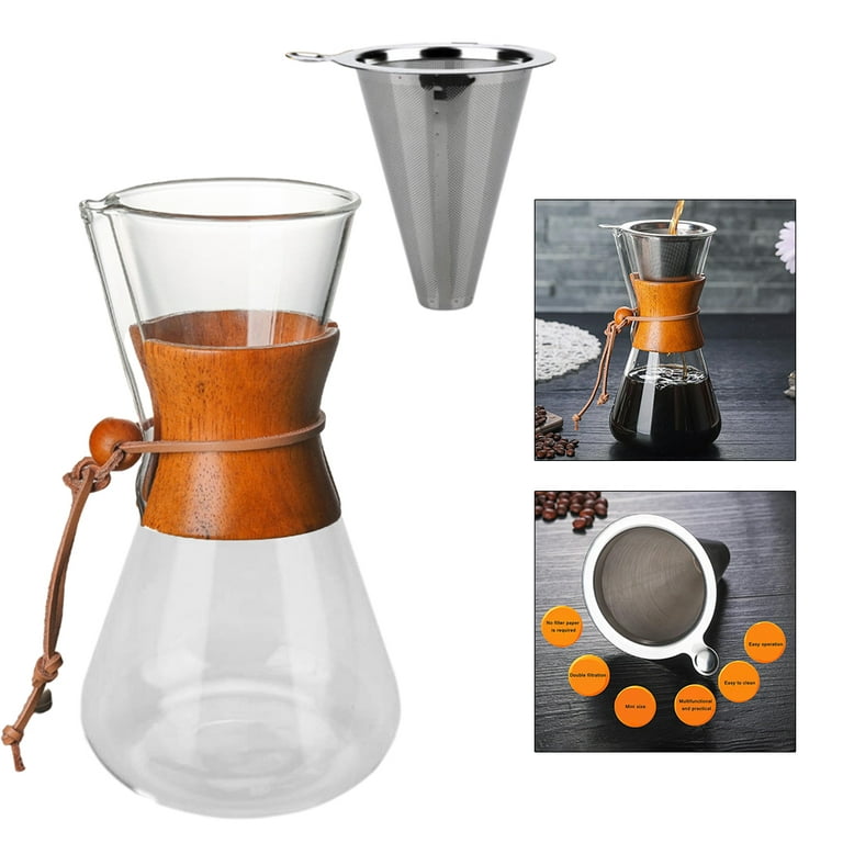 Borosilicate glass pot with dual filters for steam or steeping tea