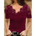 thumbnail image 4 of Blusas de encaje de moda, blusa de encaje con cuello en V informal para mujer, camisa de encaje, diseño a prueba de futuro, 4 of 6