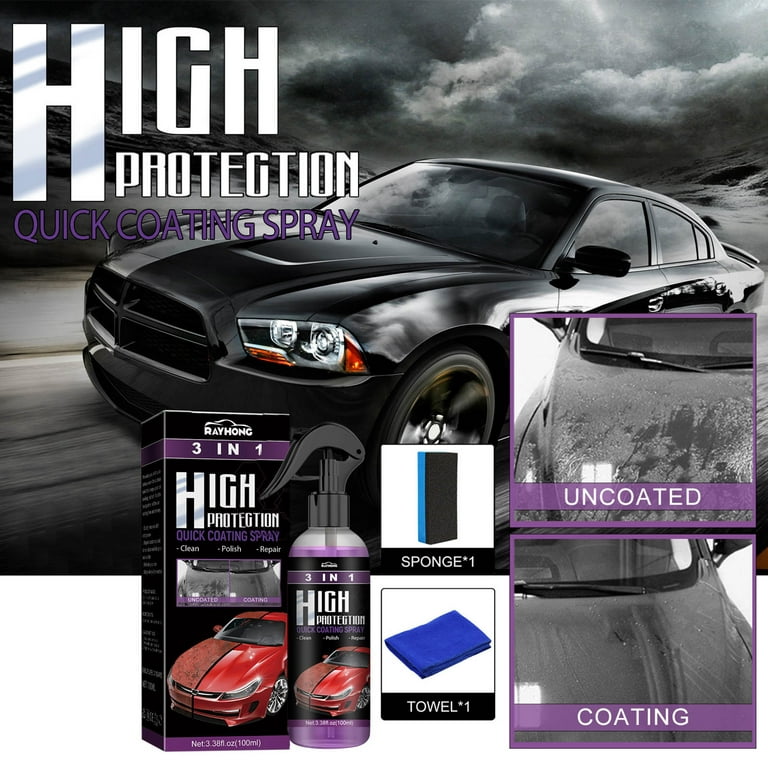 3 In 1 High Protection Quick Car Ceramic Coating Spray, Plastic Parts  Refurbisher, Fast Fine Scratch Repair, Fast Car Coating, Car Scratch Nano  Repair