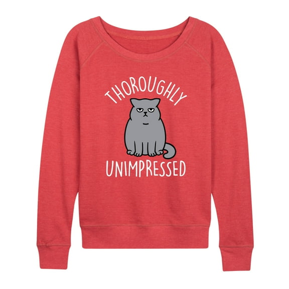 Instant Message - Unimpressed Cat - Women's Lightweight French Terry Pullover