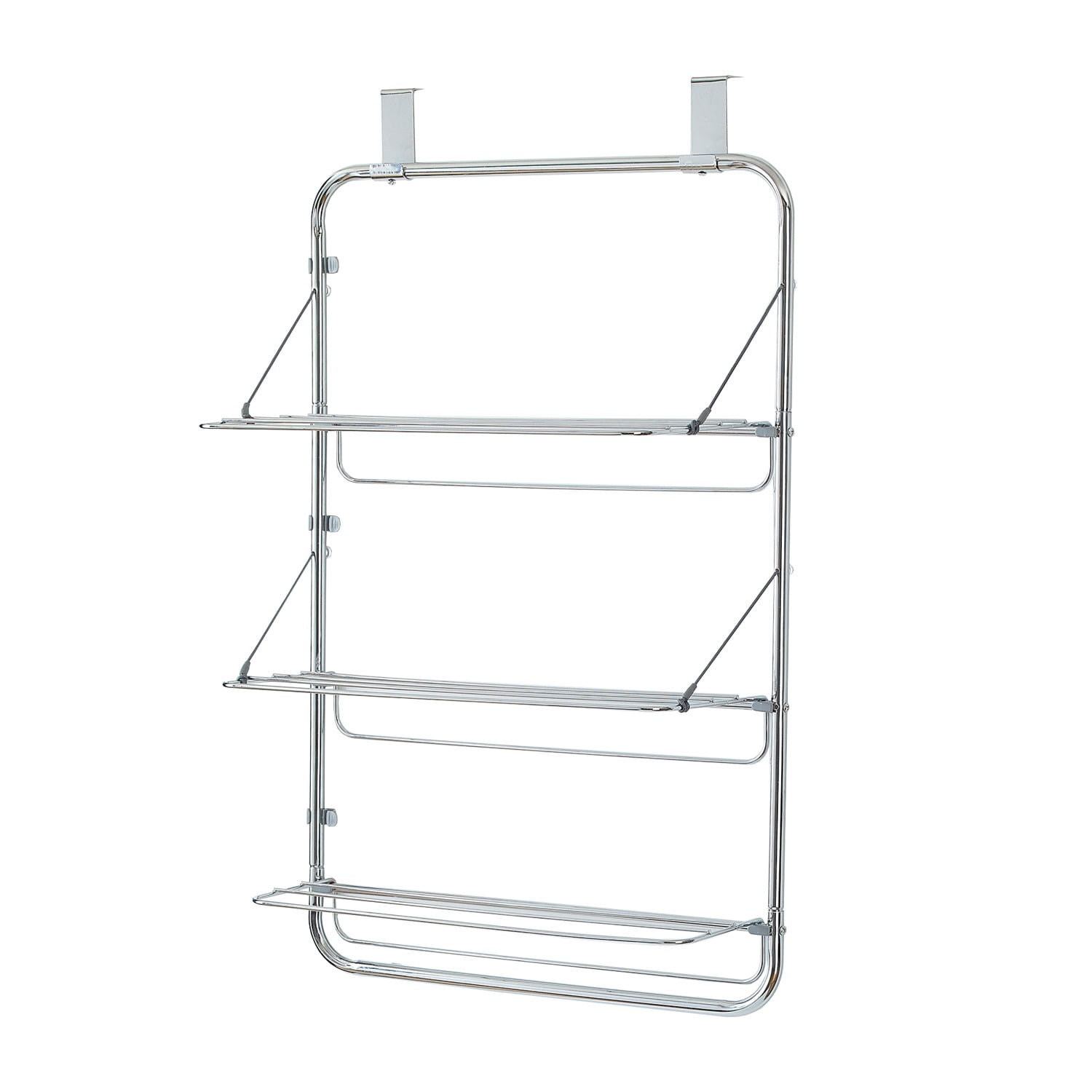 neatfreak 055308D8C8A004 3Tier Chrome OverTheDoor Drying Rack