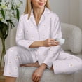 thumbnail image 4 of Wukai Kawaii Cat Paw Print Women's Pajama Set - Soft Long Sleeve Sleepwear for Comfort and Style-Large, 4 of 9