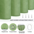 thumbnail image 3 of SIXLON Sage Green Waterproof Polyester Waffle Shower Curtain with 12 Hooks, 72" x 72", 3 of 6