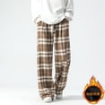 thumbnail image 3 of Pantalones largos para hombre, de lana de celdas en barbecho, con bolsillos con cordón, pantalones de polar para hombre, pantalones de lana, 3 of 8