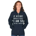 thumbnail image 3 of History Repeats Itself Dinosaur Pet Unisex Fleece Graphic Zip Up Hoodie Brisco Brands 4X, 3 of 6