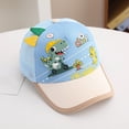 thumbnail image 2 of WUXIAN Toddler Girls Sun Hats Kids Dinosaur Letter Print Adjustable Mesh Hats Baseball Trucker Cap For Boys And Girls Cap,Sky Blue,One Size, 2 of 4