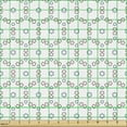 thumbnail image 2 of Ambesonne Abstract Fabric by the Yard Upholstery, Floral Art Geometric Motif, 5 Yards, White and Blue Grey, 2 of 5