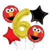 Sesame Street Elmo Balloon Bouquet 6th Birthday 5 pcs - Party Supplies