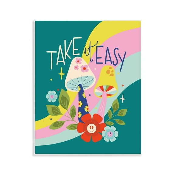 Stupell Industries Take It Easy Mushrooms Plants & Flowers Painting Unframed Art Print Wall Art, 11 x 14