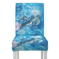 thumbnail image 6 of COEQINE Dining Room Chair Slipcovers Set of 1, Stretchable Universal Fit Chair Protector Polyester Spandex Machine Washable Covers for Dining Room, Hotel, Ceremony, Sea Turtle Flower Blue, 6 of 7