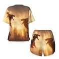 thumbnail image 5 of Lsque Castle Cool Fire Dragon Women's Short-Sleeved Pajama Set - 2 Piece Soft and Lightweight Sleepwear Set-3X-Large, 5 of 9