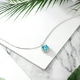 thumbnail image 4 of Gem Stone King 4.19 Ct Cushion Checkerboard Swiss Blue Topaz 925 Sterling Silver Pendant, 4 of 4