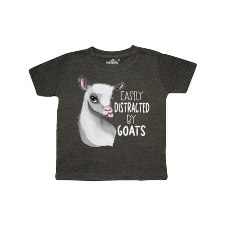 

Inktastic Easily Distracted by Goats Cute Goat Gift Toddler Boy or Toddler Girl T-Shirt