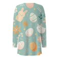 thumbnail image 4 of Lroveb Easter Cardigan Sweaters for Women Open Front Lightweight Casual Cardigan Spring Easter Egg Bunny Printed Loose Outerwear With Pocket, 4 of 5