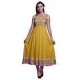 thumbnail image 1 of Bimba Robe Anarkali à Motif de Verge d'Or Florale pour Femmes, Kurti Imprimée Ethnique Indienne, Longue Kurta, Robe de Soirée, XX-Grand, 1 of 6