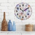 thumbnail image 3 of Yayeee 10" Wall Clock Battery Operated Quartz Round Silent Non-Ticking Home Decor,Purple Flower Pattern, 3 of 6