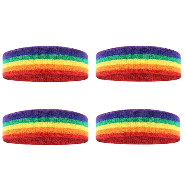 4 Uds. Diadema protectora elástica deportiva, diadema tejida, material de toalla, diadema para Yoga, transpirable y absorbente del sudor