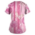 thumbnail image 3 of NAMTYQX Pink Breast Cancer Shirts for Women Trending Breast Cancer Scrub Top Pink Size 2XL, 3 of 4