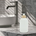 thumbnail image 6 of Unique Bargains 1 Pc Durable Round Bottom Vertical Stripe Soap Dispenser 13.53oz White, 6 of 6