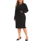thumbnail image 2 of Conjuntos de Vestidos Plus Size Agnes Orinda para Mujeres, Trajes de 2 Piezas, Blazers, Chaqueta y Vestido Sin Mangas, Conjuntos de Trajes de Negocios Informales 1X Negro, 2 of 6