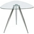 thumbnail image 2 of Mango Steam Lisbon 3-Sided Bistro Table with Tempered Glass Triangle Top, Chrome (1 Count), 2 of 3