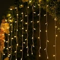 thumbnail image 1 of 15ft Icicle Curtain Style LED Christmas String Light Indoor & Outdoor Use (Warm White), 1 of 7