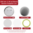 thumbnail image 2 of Button Maker Supplies Onemorello 200 juegos de 58 mm con papel en blanco, 2 of 8
