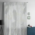 thumbnail image 5 of Grey Ombre Marble Semi Sheer Curtains Drapes for Living Room, Bedroom, French Doors Window 63 Inches Long, Yellow Modern Geometric Abstract Art Rod Pocket Chiffon Curtain Drapery Voile Drape Panel, 5 of 6