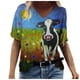 thumbnail image 2 of Puntoco Moda Mujer Verano Impreso Manga Corta Cuello Redondo Camiseta Casual Camisetas Puntoco Puntoco-1893, 2 of 3