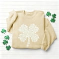 thumbnail image 6 of St. Patrick's Day Sweatshirt for Women Floral Shamrock Pattern Crewneck Long Sleeve Ribbed Cuffs Loose Fit Graphic Holiday Top, 6 of 6