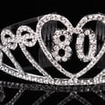 thumbnail image 2 of HEALEEP Crown Silver Rhinestone Women Birthday Party Engagement 2Pcs 5.5x5.1x1.9In, 2 of 8