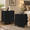 Black- 2PCS, variant on ROSVOVO Nightstand with 2 Storage Drawers, 20" Height End Table Small Bed Side Furniture, Wooden Top Fabric Cabinet Kids Night Stand Mini Dresser for Bedroom, Closet, Entryway, College Dorm