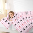thumbnail image 4 of Manfei Pink Lines Print 7 Pieces Full Size Bedding Sets,Cute Coquette Bow Full Size Bed in a Bag,Pink Reversible, 4 of 7
