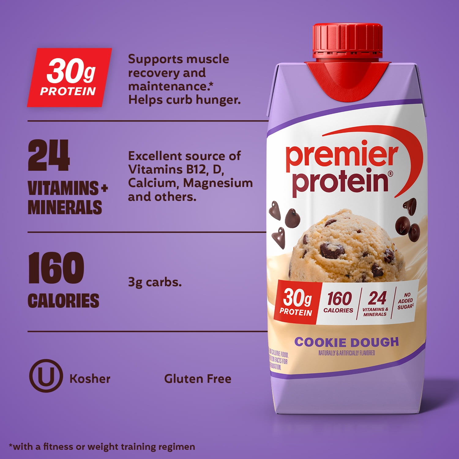 Premier Protein Shake, Cookie Dough, 30g Protein, 11 fl oz, 4 Ct