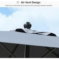 thumbnail image 5 of PURPLE LEAF 11' Round Patio Market Umbrella Outdoor Table Sun Umbrellas with Crank 8 Aluminum Sturdy Ribs for Pool Deck Backyard Beach Light Grey, 5 of 8
