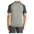 thumbnail image 2 of Mens Tri-Blend Wicking Polyester/Cotton/Rayon Raglan Tee Dark Grey Heather/ Light Grey Heather 3X-Large, 2 of 8