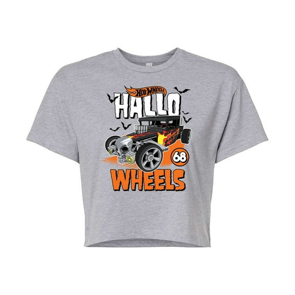 Hot Wheels - Halloween - Hallo Wheels - Juniors Cropped Cotton Blend T-Shirt