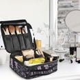 thumbnail image 5 of FORMRS Travel Makeup Bag Large Capacity Train Case Cosmetic Organizer with Adjustable Dividers, Light Purple Flowers, 5 of 8