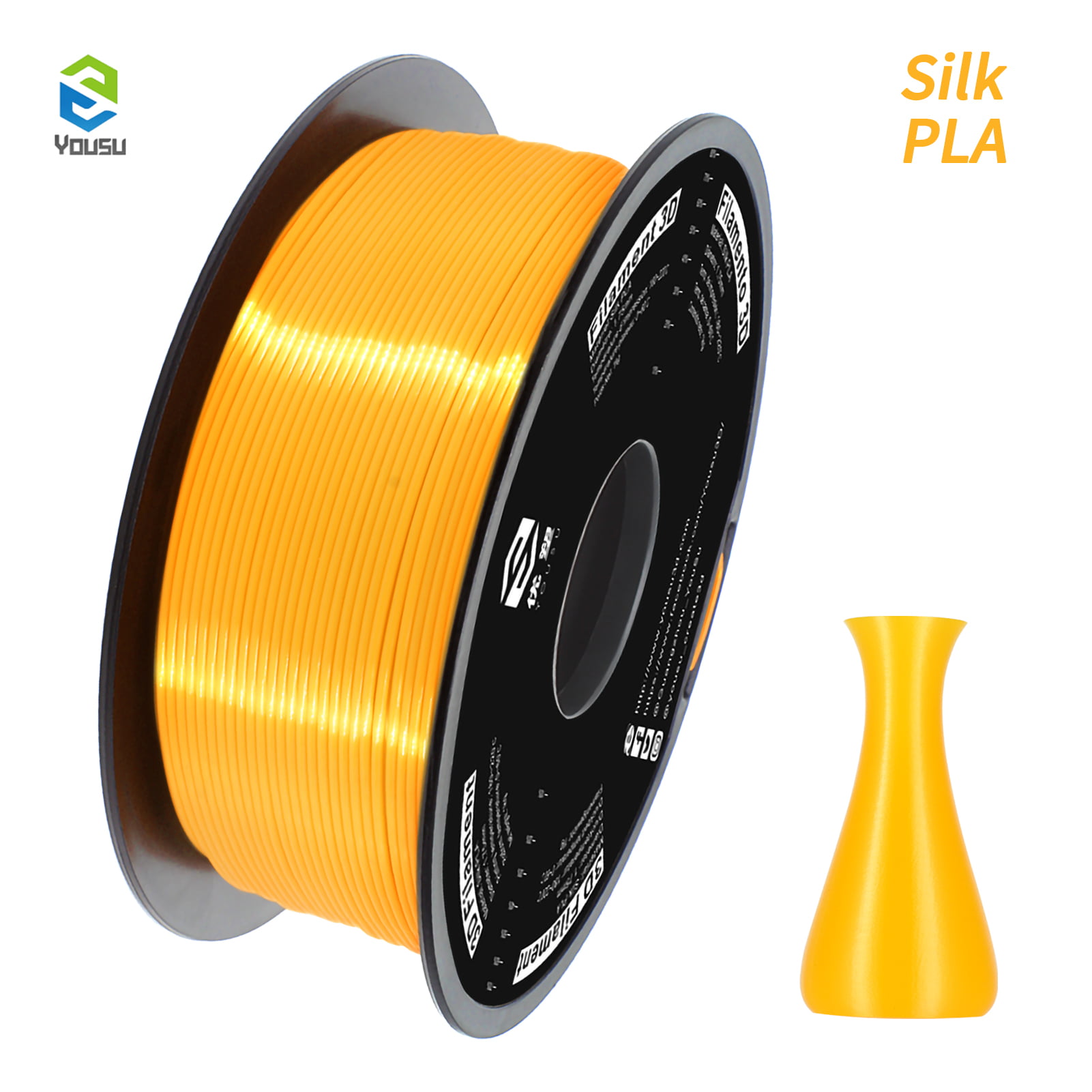 PLA 3D Printer Filament for 3D Printer 3D Pen PLA Filament 1.75mm PLA Filament 1KG PLA Pure Yellow 2.2 lb 