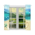 thumbnail image 3 of BSDHOME Starfish on the Beach Window Curtain Kitchen Curtain 26x39 inches (Two Pieces), 3 of 3