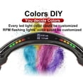 thumbnail image 3 of LED Fibre de Carbone Volant, RGB Réglable en Cuir Perforé Volant de Voiture à Fond Plat Coutures Rouges pour Grand Cherokee, 3 of 8