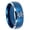 Matte Blue, variant on Fire Department Pattern Step Edge Black And Blue Tungsten Ring 10MM