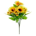 2 Bunches Artificial Sunflowers with Stems for Faux Floral Arrangements