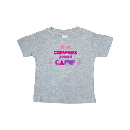 

Inktastic Campers Gonna Camp Stars Trees - Pink Purple Gift Baby Boy or Baby Girl T-Shirt