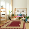 thumbnail image 4 of Ottomanson Non-Slip Area Rug for Living Room 6'6" x 9'2" Durable Low Profile Carpet, Red Border, 4 of 8