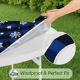 thumbnail image 5 of Blue Christmas Snowflake Pattern Round Fitted Tablecloth with Elastic Edge,Dining Table Cover Waterproof,Outdoor Round Tablecloth for Camping,Dining,Indoor and Outdoor, 5 of 7