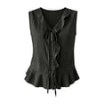 thumbnail image 4 of Tank Top for Women Sleeveless V Neck Button Front Blouse with Relaxed Shape for Work And Weekend Outfits Women's Tanks, 4 of 4