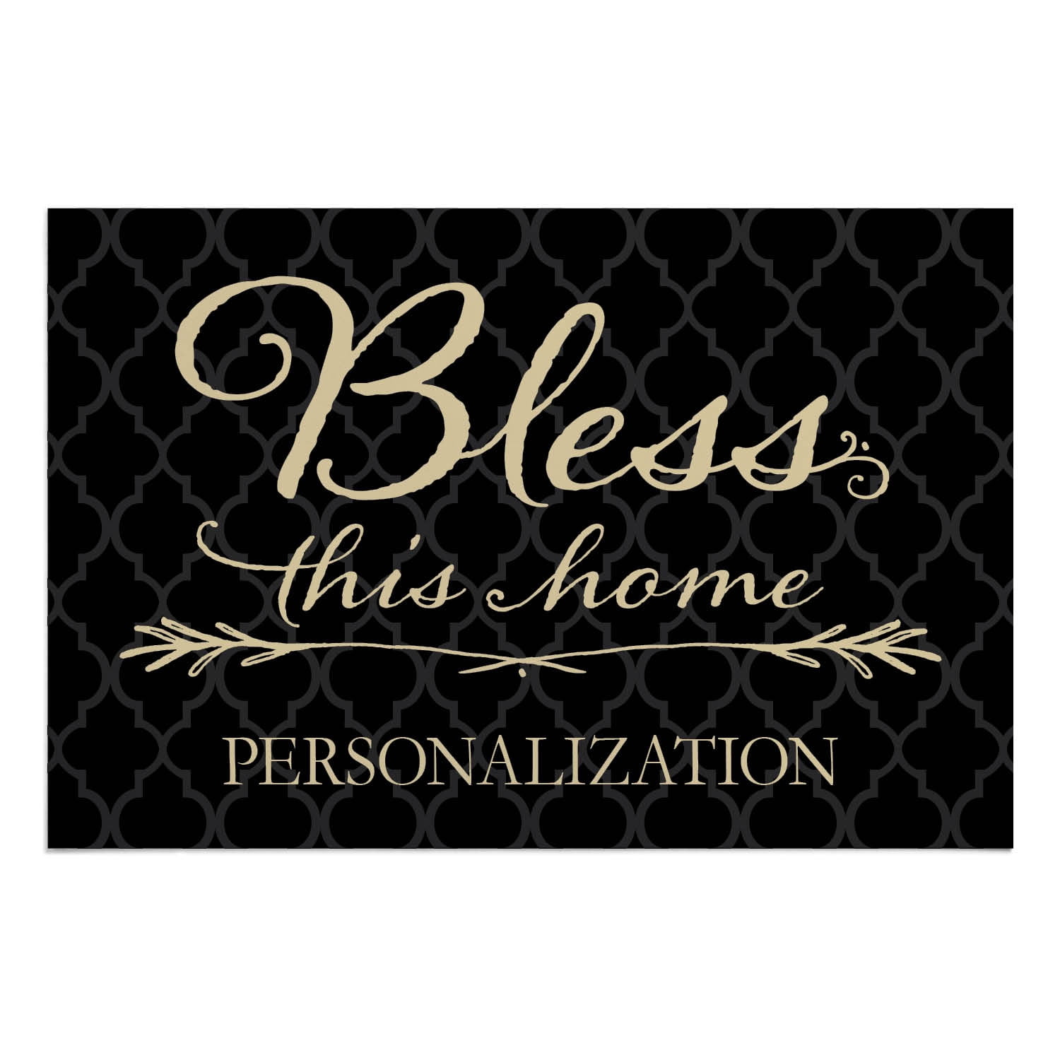 Personalized Planet 27x18 Bless This Home Personalized Doormat on Durable Indoor Outdoor 1/8" Thick Low Profile Mat with Non Slip Rubber Backing