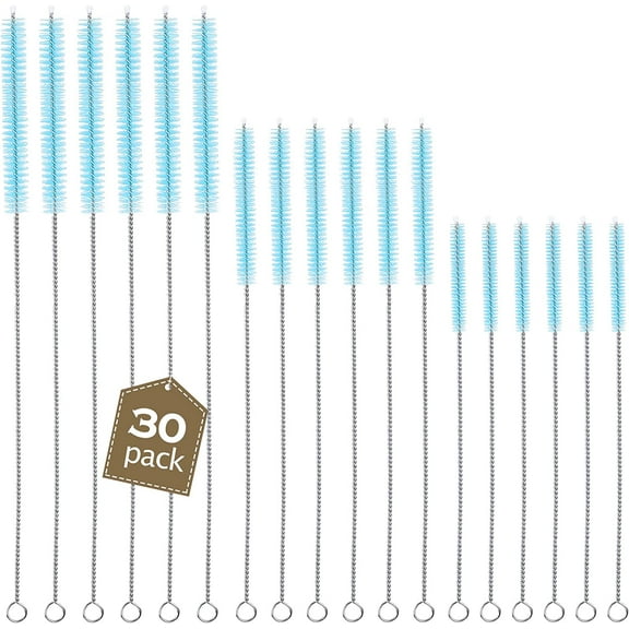 Drinking Straw Cleaner Brush Kit, 3 Size Extra Long Pipe Cleaner, Stainless Steel Straw Brush, Metal Straw Cleaning Brushes for Tumbler Water Bottle Tube Glass Silicone Straws