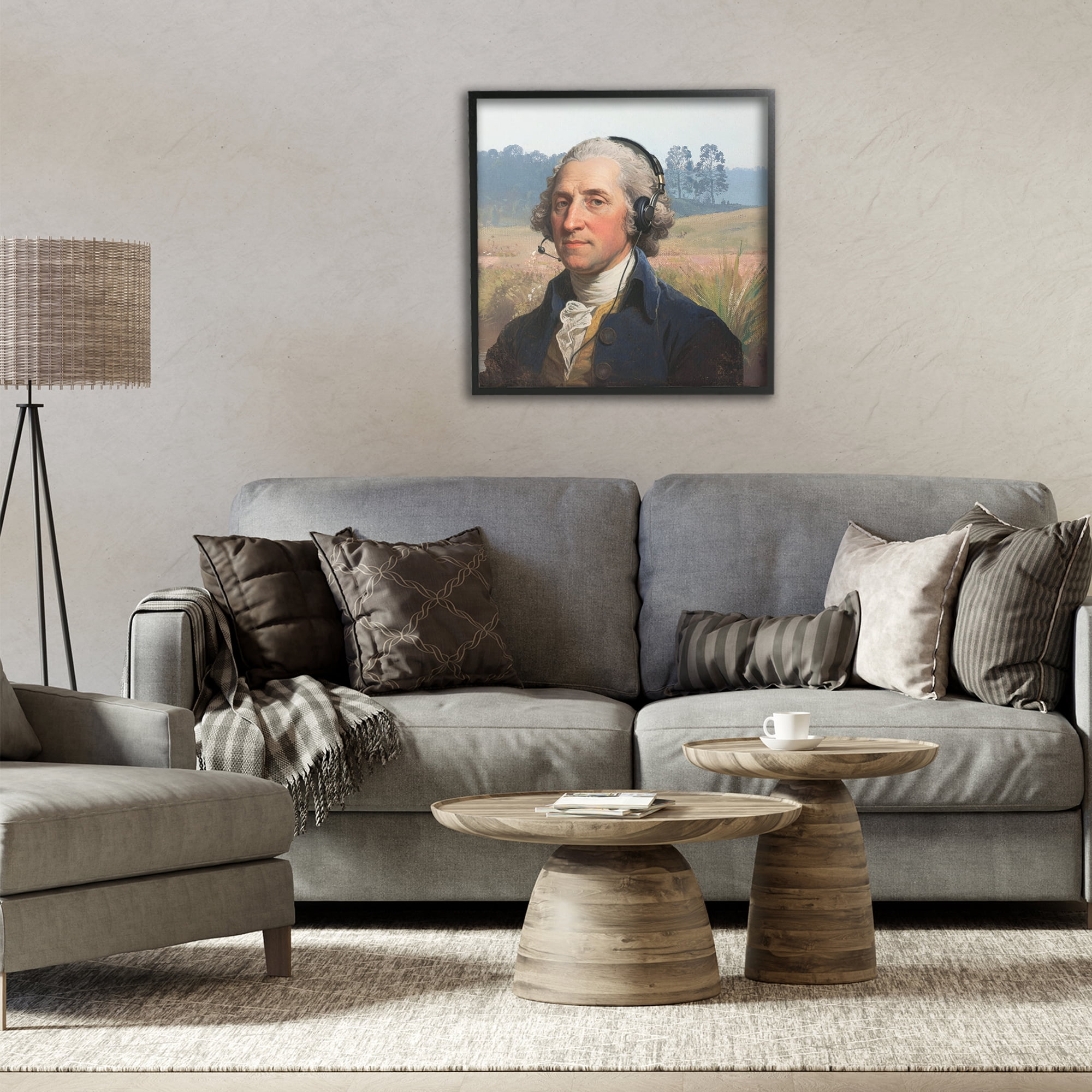 Stupell Industries Classical Gentleman with Headset Black Framed Giclee Art, design by CAD Designs
